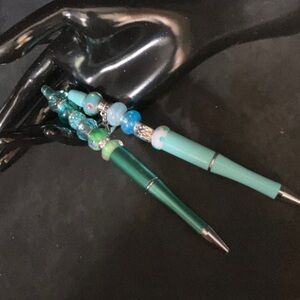 Green and Blue Beaded Pens
